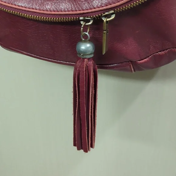 Leather Shoulder Bag Mahogany Color - Picture 2 of 8